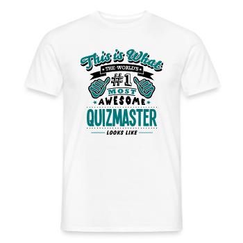 quizmaster world no1 most awesome copy - Men's T-Shirt - white - Front - AI Model Male 178 dark (178cm)