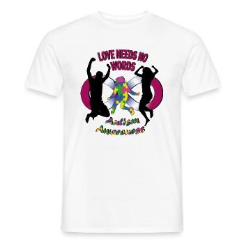 Autism Awareness, love needs no words, Autismus - Männer T-Shirt - Weiß - Vorne - AI Model Male 178 dark (178cm)