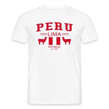 Peru - Men's T-Shirt - white - Front - AI Model Male 178 dark (178cm)