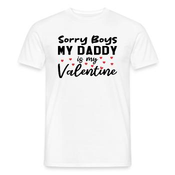 Désolé les garçons, mon papa est mon valentin - T-shirt homme - blanc - Devant - AI Model Male 178 dark (178cm)