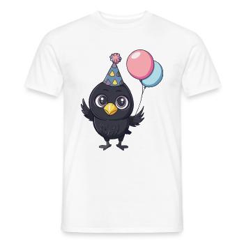 Corbeau Corbeau Anniversaire Bande dessinée Mignon - T-shirt homme - blanc - Devant - AI Model Male 178 dark (178cm)