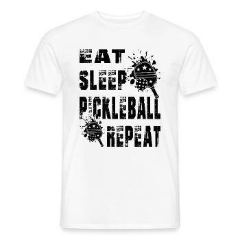 "Pickleball T-Shirt" 2 - T-shirt homme - blanc - Devant - AI Model Male 178 dark (178cm)
