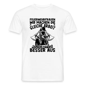Feuerwehrfrau - Männer T-Shirt - Weiß - Vorne - AI Model Male 178 dark (178cm)