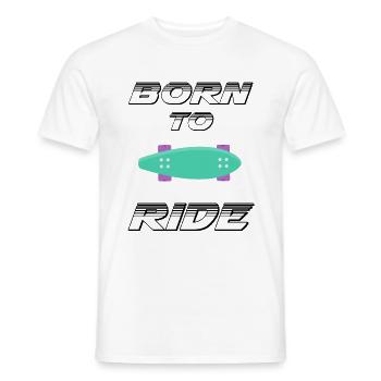 né pour rouler born to ride skateboard skate - T-shirt homme - blanc - Devant - AI Model Male 178 dark (178cm)