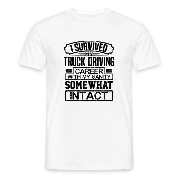 Truck Driver Gift I Survived My Truck Driving - Men's T-Shirt - white - Front - AI Model Male 178 dark (178cm)