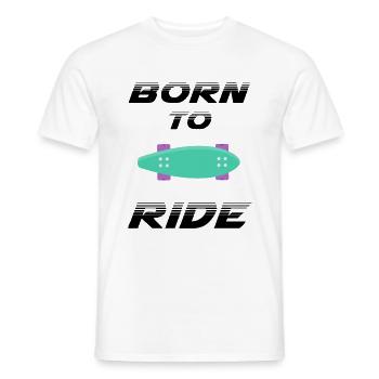 né pour rouler born to ride skateboard skate - T-shirt homme - blanc - Devant - AI Model Male 178 dark (178cm)