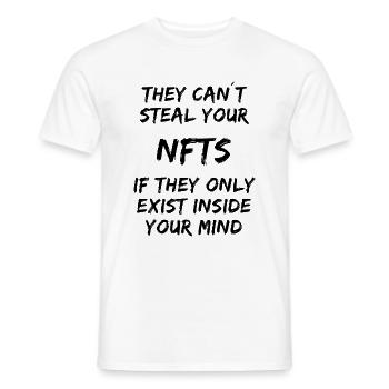 Steal your NFTs - Exist inside your mind - Männer T-Shirt - Weiß - Vorne - AI Model Male 178 dark (178cm)