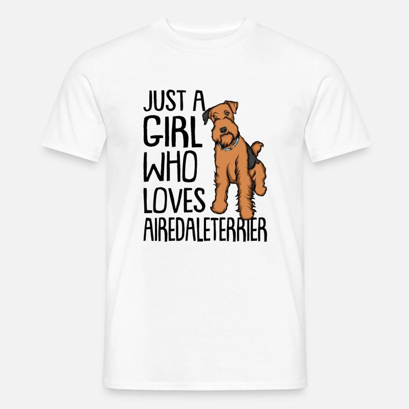 Airedaleterrier - Männer T-Shirt - Weiß