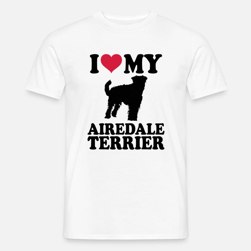 Airedaleterrier - Männer T-Shirt - Weiß