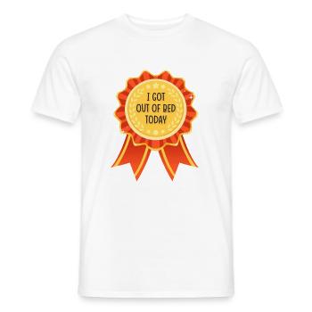 Sarcastic I Got Out of Bed Today Award for - Men's T-Shirt - white - Front - AI Model Male 178 dark (178cm)