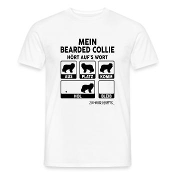 Bearded Collie - Männer T-Shirt - Weiß - Vorne - AI Model Male 178 dark (178cm)