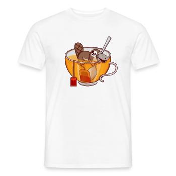 Ornithorynque nageant dans le thé Cadeau du buveur de thé - T-shirt homme - blanc - Devant - AI Model Male 178 dark (178cm)