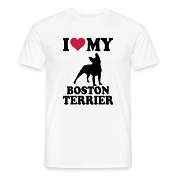 Boston Terrier - T-shirt homme - blanc - Devant - AI Model Male 178 dark (178cm)