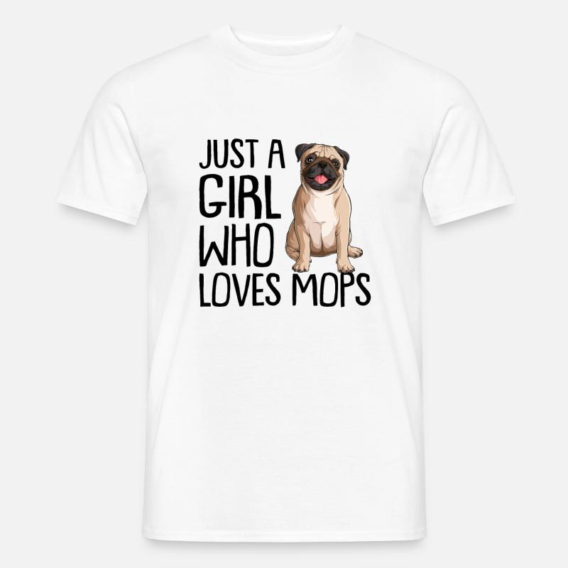 Mops - Männer T-Shirt - Weiß