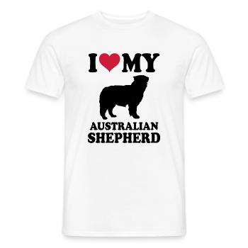 Australian Shepherd - Men's T-Shirt - white - Front - AI Model Male 178 dark (178cm)