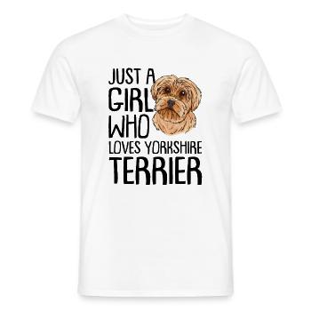 Yorkshire Terrier - T-shirt homme - blanc - Devant - AI Model Male 178 dark (178cm)