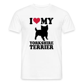 Yorkshire Terrier - T-shirt homme - blanc - Devant - AI Model Male 178 dark (178cm)