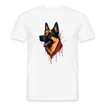 German Shepherd German Shepherd SplashArt - Men's T-Shirt - white - Front - AI Model Male 178 dark (178cm)