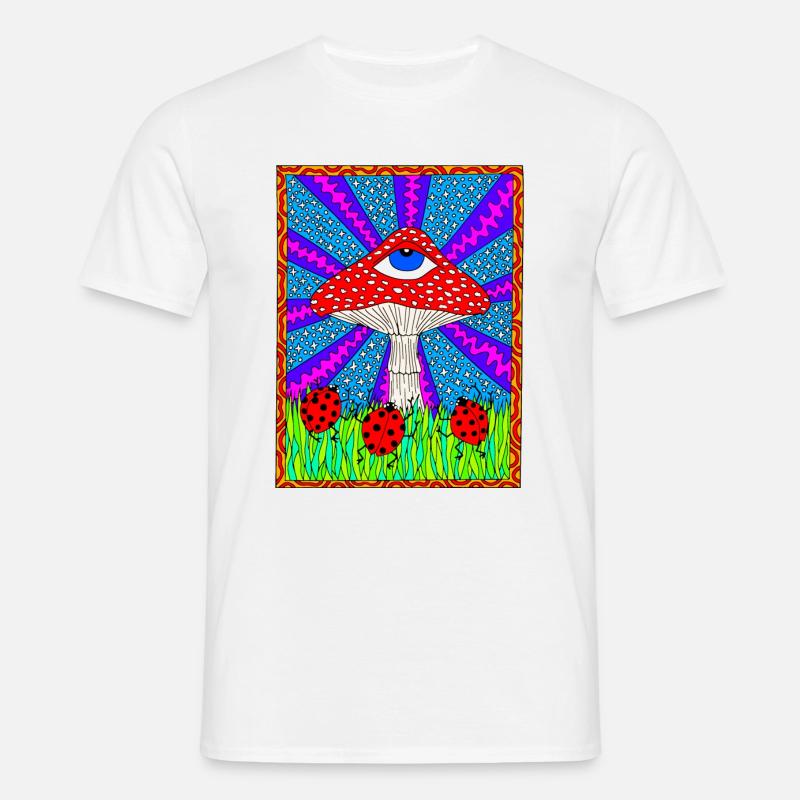 Hippie Magic Toadstool Retro Psychedelic - Men's T-Shirt - white