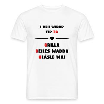 Grillen Sonne Sommer Schwaben Wein Leben genießen - Männer T-Shirt - Weiß - Vorne - AI Model Male 178 dark (178cm)
