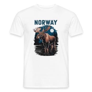 Norway with Moose - Men's T-Shirt - white - Front - AI Model Male 178 dark (178cm)