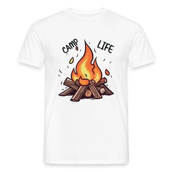 Camp Life Campfire - Men's T-Shirt - white - Front - AI Model Male 178 dark (178cm)
