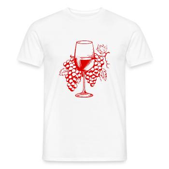 Wine Glass Grapes Wine - Men's T-Shirt - white - Front - AI Model Male 178 dark (178cm)
