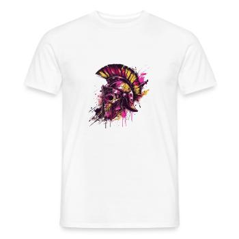 Casque Spartan Skull Spartan - T-shirt homme - blanc - Devant - AI Model Male 178 dark (178cm)