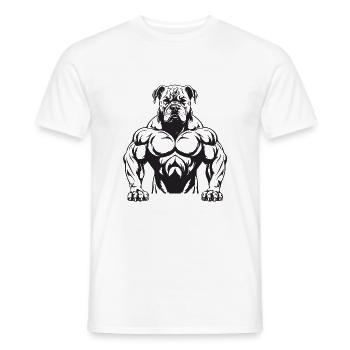 Hund Beast Bodybuilding Muskeln Gym - Männer T-Shirt - Weiß - Vorne - AI Model Male 178 dark (178cm)