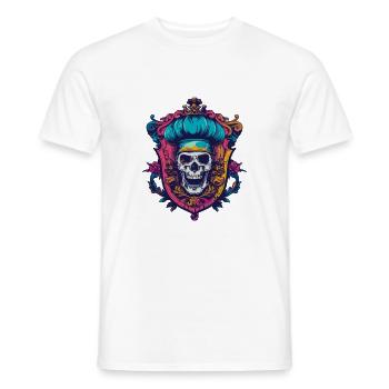 Crâne Squelette Chef - T-shirt homme - blanc - Devant - AI Model Male 178 dark (178cm)