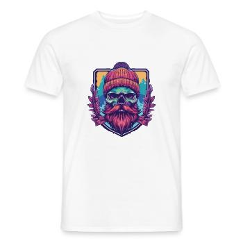 Crâne de bûcheron - T-shirt homme - blanc - Devant - AI Model Male 178 dark (178cm)