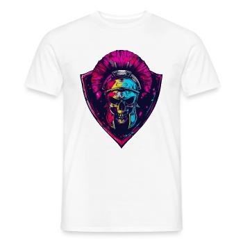 Crâne Spartiate Gladiateur - T-shirt homme - blanc - Devant - AI Model Male 178 dark (178cm)