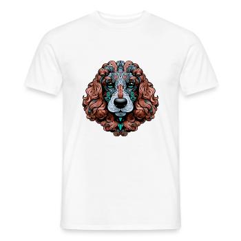 Poodle Dog Portrait Colorful - Men's T-Shirt - white - Front - AI Model Male 178 dark (178cm)