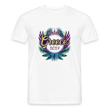 Grèce 2024 Coloré - T-shirt homme - blanc - Devant - AI Model Male 178 dark (178cm)
