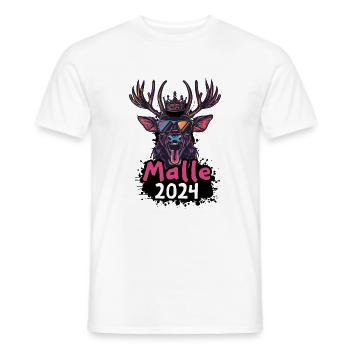 Malle 2024 Hirsch - Men's T-Shirt - white - Front - AI Model Male 178 dark (178cm)