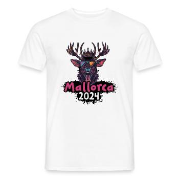 Mallorca 2024 Deer - Men's T-Shirt - white - Front - AI Model Male 178 dark (178cm)