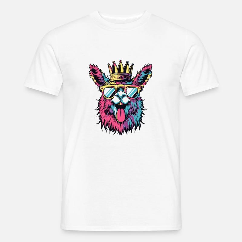 Alpaka Comic - Männer T-Shirt - Weiß