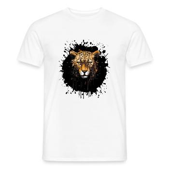 Portrait de guépard - T-shirt homme - blanc - Devant - AI Model Male 178 dark (178cm)