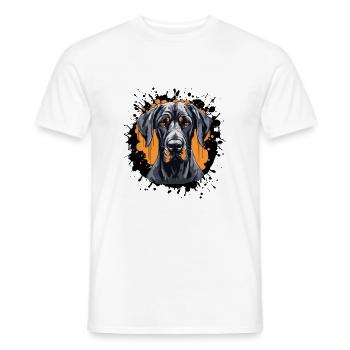 Portrait de chien dogue allemand - T-shirt homme - blanc - Devant - AI Model Male 178 dark (178cm)