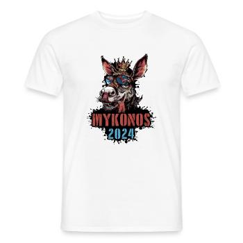 Mykonos 2024 Âne de vacances - T-shirt homme - blanc - Devant - AI Model Male 178 dark (178cm)