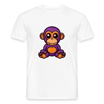 Singe Halloween Bande Dessinée Zombie - T-shirt homme - blanc - Devant - AI Model Male 178 dark (178cm)
