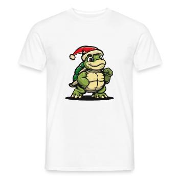 Turtle Christmas - Men's T-Shirt - white - Front - AI Model Male 178 dark (178cm)