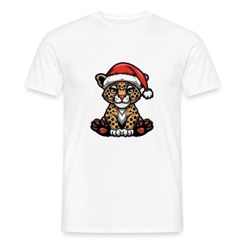 Leopard Weihnachten - Männer T-Shirt - Weiß - Vorne - AI Model Male 178 dark (178cm)