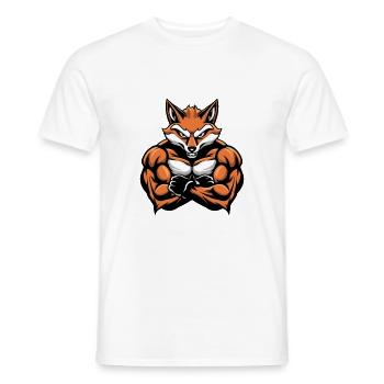 Fox Muscles Bodybuilding - Men's T-Shirt - white - Front - AI Model Male 178 dark (178cm)