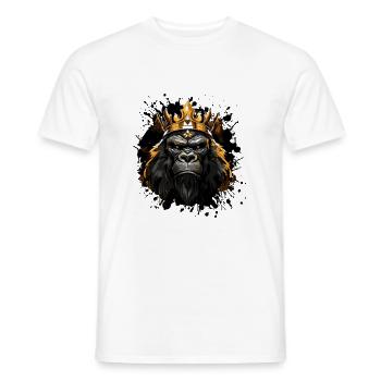 Gorilla Head Portrait Crown - Men's T-Shirt - white - Front - AI Model Male 178 dark (178cm)