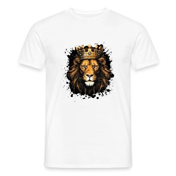 Löwe Kopf Porträt Krone - Männer T-Shirt - Weiß - Vorne - AI Model Male 178 dark (178cm)