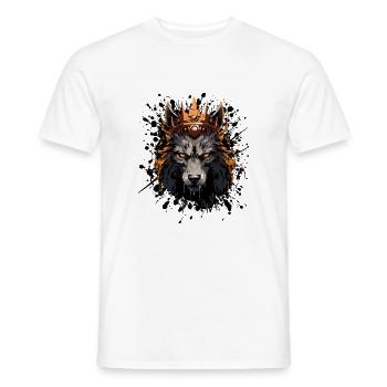 Wolf Kopf Porträt Krone - Männer T-Shirt - Weiß - Vorne - AI Model Male 178 dark (178cm)