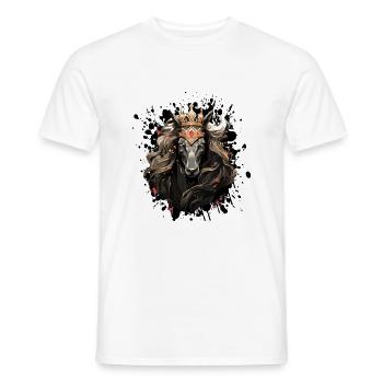 Pferd Kopf Porträt Krone - Männer T-Shirt - Weiß - Vorne - AI Model Male 178 dark (178cm)