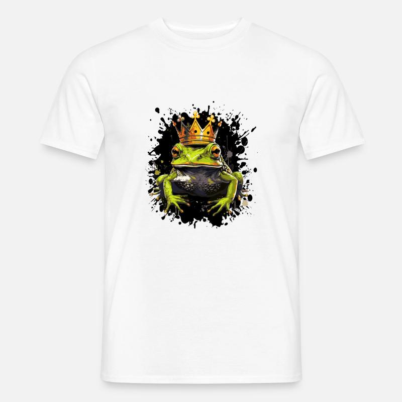 Frosch Krone - Männer T-Shirt - Weiß