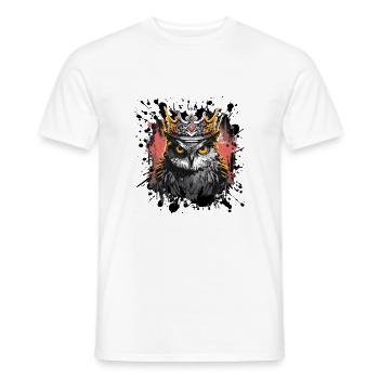 Tête de hibou Portrait Couronne - T-shirt homme - blanc - Devant - AI Model Male 178 dark (178cm)
